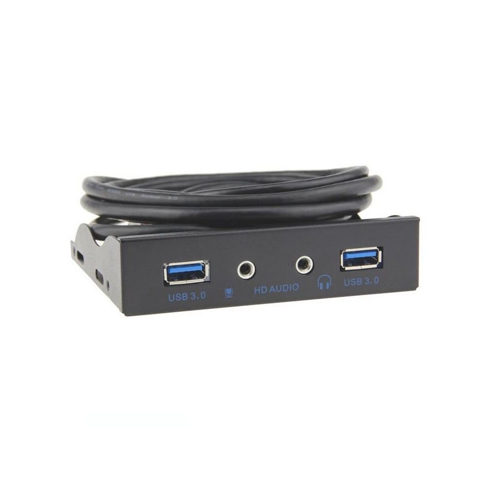 3.5-Inch  2 USB 3.0+HD AUDIO Port Desktop PC Floppy Drive Front Panel(Black)