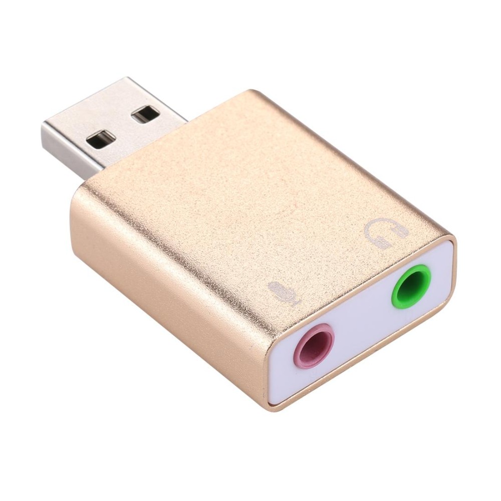 Aluminum Shell 3.5mm Jack External USB Sound Card HIFI Magic Voice 7.1 Channel Adapter Free Drive for Computer, Desktop, Speaker