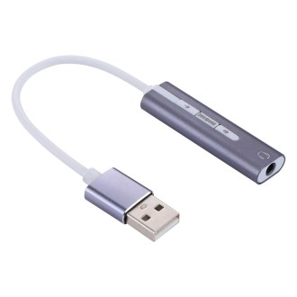 Aluminum Shell 3.5mm Jack External USB Sound Card HIFI Magic Voice 7.1 Channel Adapter Free Drive for Computer, Desktop, Speaker