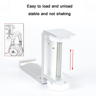 Headphone Bracket Internet Cafe Monitor Earphone Hanger Desktop Earphone Display Stand, Style: Paste Screw Type (Silver)