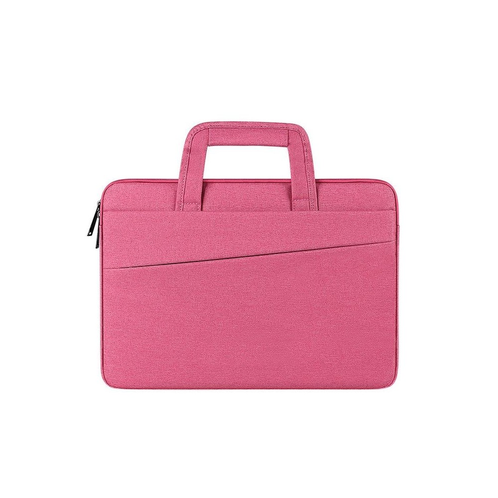 ST03 Waterproof Laptop Storage Bag Briefcase Multi-compartment Laptop Sleeve, Size: 14.1-15.4 inches(Rose Pink)