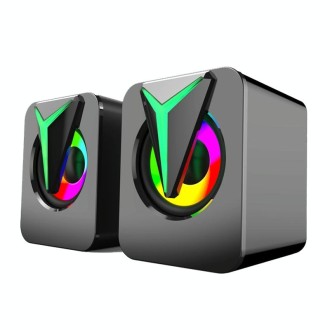 FT-25-1 RGB Colorful Lighting Desktop Computer Speaker(Black)