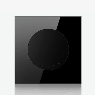 86mm Round LED Tempered Glass Switch Panel, Black Round Glass, Style:One Open Multiple Control