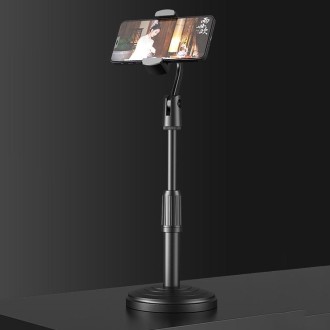 Desktop Stand Mobile Phone Tablet Live Broadcast Stand Telescopic Disc Stand(Black)