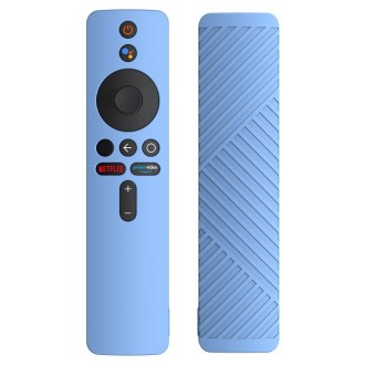 For Xiaomi MiBox S Remote Control Liquid Silicone Protective Case(Sky Blue)