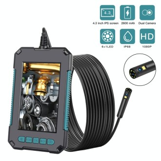 P40 5.5mm 1080P IP68 Waterproof 4.3 inch Highlight Screen Dual Camera Digital Endoscope, Length:10m Hard Cable