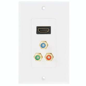 HDMI Female Plug + 3 RCA Female Plugs Wall Plate Panel