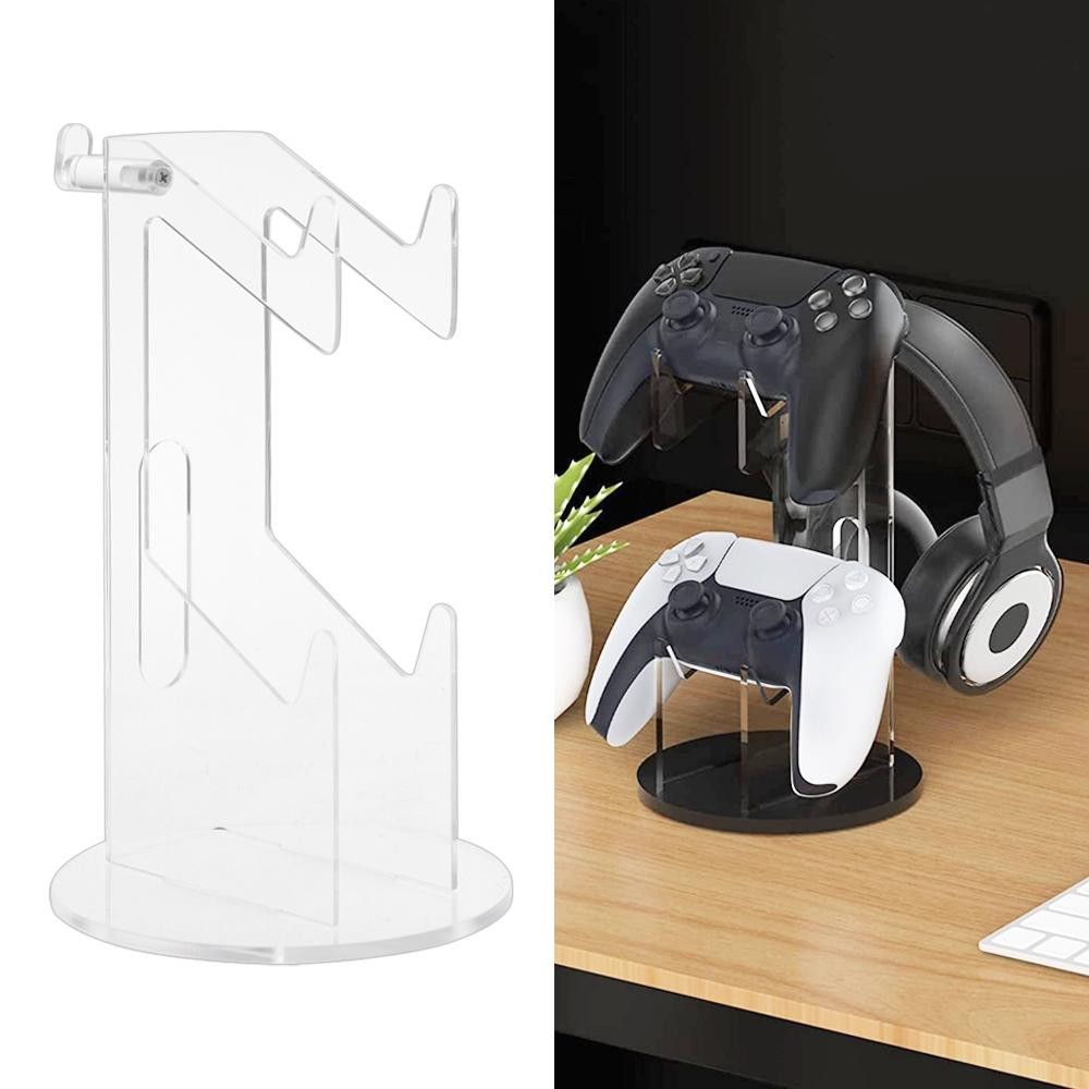 For PS4 / PS5 YX029 Headphone Gamepad Desktop Display Holder(Transparent)