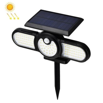  112 LED TG-TY080 3-Heads Rotatable Solar Wall Light Outdoor Waterproof Human Body Induction Garden Lawn Lamp