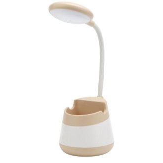 USB Charging LED Desk Light Eye Protection Lamp with Pen Holder and Phone Holder(CS276-1 Yellow)