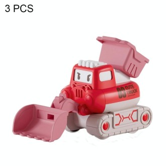 3 PCS 7799 Pressing Inertia Forward Cartoon Children Toy Car(Red)