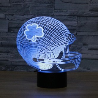 Rugby Hat Flower Shape 3D Colorful LED Vision Light Table Lamp, Charging Touch Version