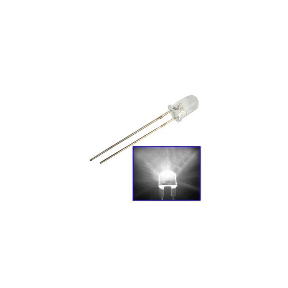 1000 PCS 3mm Water Clear LED Lamp(White Light)