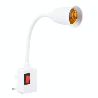 E27 Bulb Holder Flexible Extension Converter with Switch, UK Plug