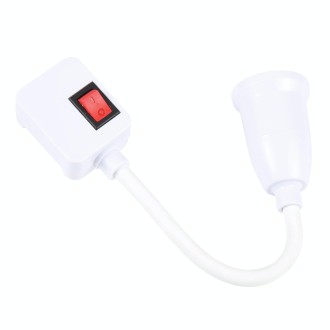 E27 Bulb Holder Flexible Extension Converter with Switch, UK Plug