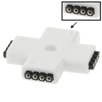 4 Pin 4 Way + Shape Female Connector for RGB LED Flexible Strip