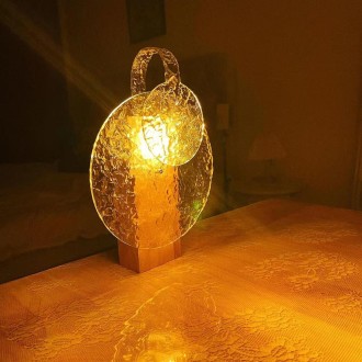 GD-GY01 Rotatable Water Ripple Wooden Atmosphere Decorative Lamp, Spec: 5V Charging