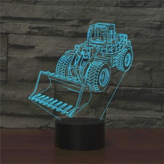 Excavator Shape 3D Colorful LED Vision Light Table Lamp, Crack Remote Control Version