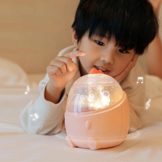 CX-12 Little Dinosaur Starry Sky Light USB Music Box Night Light LED Dream Rotating Projection Lamp(Pink)