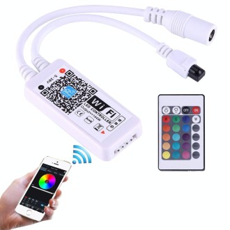 Mini Wifi RGB LED Remote Controller with 24 Keys Remote Control, Support iOS 6 or later & Android 2.3 or later, DC 5-28V