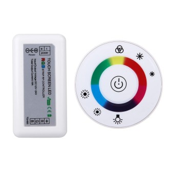 SX-600 Touch Series RF Wireless RGB LED Strip Round Controller, DC 12-24V 18A