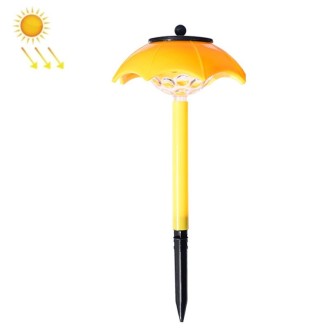 Solar Lawn Umbrella Light Outdoor Rainproof Light Control Garden Decoration Landscape Light(Yellow)