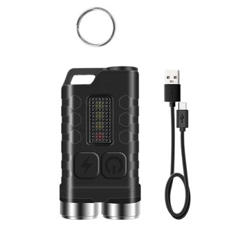 V3 Keychain Light USB Rechargeable Strong Light Mini Flashlight(Transparent Black)