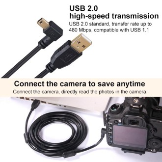 5m Elbow Mini 5 Pin to USB 2.0 Camera Extension Data Cable