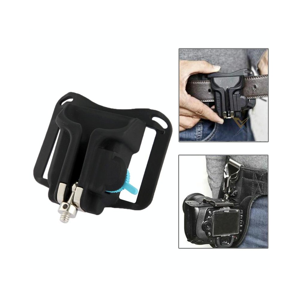 Camera Holster Waist Belt Buckle Button Fast Loading for All Camera(Black)