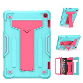 For Amazon Kindle Fire HD 8 2020/Fire 8 Plus T-shaped Bracket Contrast Color Shockproof PC + Silicone Tablet Protective Case(Min