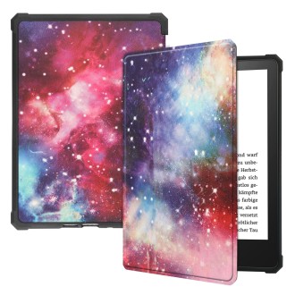 For Amazon Kindle Paperwhite 2021 Painted Voltage Caster Texture TPU Horizontal Flip Tablet Leather Case with Sleep / Wake-up Fu