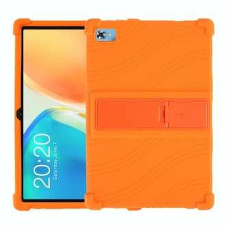 For Teclast M40 Plus Shockproof Silicone Tablet Protective Case with Holder(Orange)