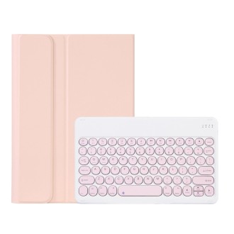 Y0N5 TPU Tablet Case Lambskin Texture Round Keycap Bluetooth Keyboard Leather Tablet Case with Holder For Xiaomi Pad 5 / 5 Pro(P