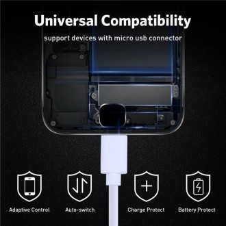 USB to Micro USB Copper Core Charging Cable, Cable Length:50cm(Black)