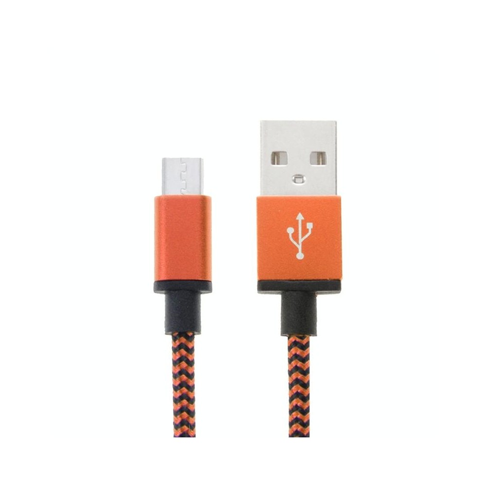 2m Woven Style Micro USB to USB 2.0 Data / Charger Cable(Orange)