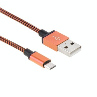 2m Woven Style Micro USB to USB 2.0 Data / Charger Cable(Orange)