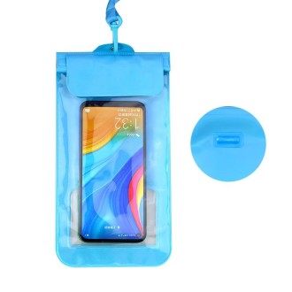 2 PCS Mobile Phone Touch Screen Transparent Dustproof And Waterproof Bag(Blue Back With Earphone Hole)