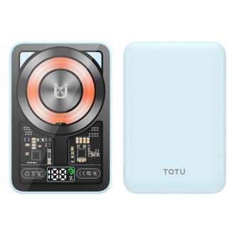 TOTU CPBW-015 Crystal Series 5000mAh Magnetic Fast Charging Power Bank(Blue)