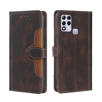 For Infinix Hot 11 Russia Skin Feel Magnetic Buckle Leather Phone Case(Brown)