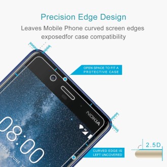 10 PCS 0.26mm 9H 2.5D Tempered Glass Film for Nokia 8