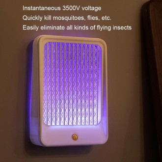 Household USB Wall Mounted Mosquito Killer Lamp, Style: Charge and Plug Dual-Use White