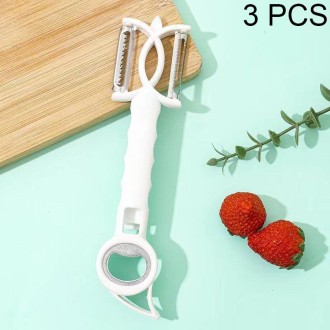 3 PCS 7 In 1 Multifunctional Peeling Bottle Opener Peeler Grater Can Opener(White)