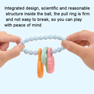 Infant Baby Teether Comfort Anti-eating Hand Bracelet Key Shape Molar Silicone Toy(Light Blue)