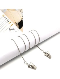 4 PCS Clip Style Mask Lanyard Chain Glasses Anti-Lost Decorative Rope, Style:Round Snake Chain(White K)