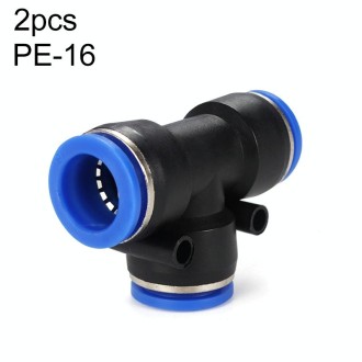 PE-16 LAIZE 2pcs PBT Plastic Tee Joint Pneumatic Quick Fitting Connector