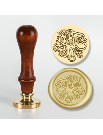 English Letters Series Fire Lacquer Seal Toxca Handle+Brass Seal Head(YW-08 Thank You)