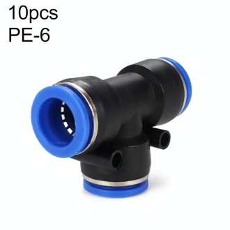 PE-6 LAIZE 10pcs PBT Plastic Tee Joint Pneumatic Quick Fitting Connector