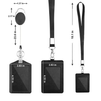 ZT-6330 3 in 1 PU Leather ID Card Retractable Buckle Halter Protective Case