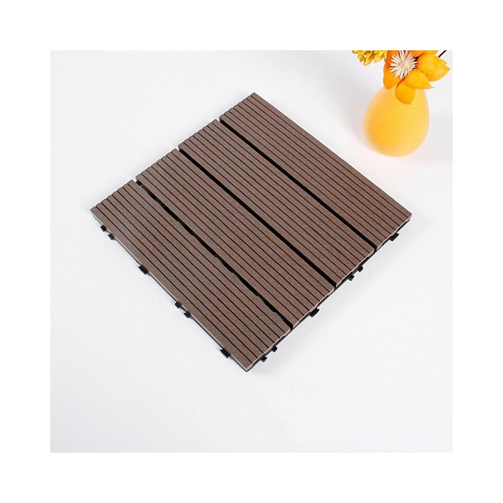 Outdoor Plastic Wood Waterproof Anti-corrosion Splicing Floor(Coffee)