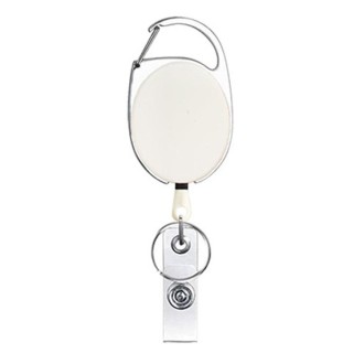 68cm Retractable Pull Badge Reel Zinc Alloy ID Lanyard Name Tag Card Badge Holder(White)